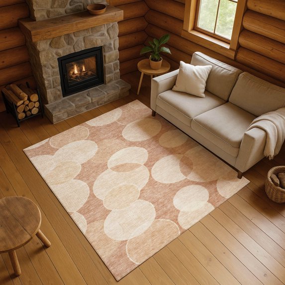 Addison Rugs Mayfield Premium Machine Washable Transitional Geometric Coral Rectangle Rug, 10' x 14'