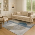 thumbnail image 1 of Addison Rugs Mayfield Premium Machine Washable Transitional Geometric Denim Rectangle Rug, 3' x 5', 1 of 7