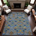 thumbnail image 1 of Addison Rugs Mayfield Premium Machine Washable Transitional Geometric Denim Rectangle Rug, 3' x 5', 1 of 6
