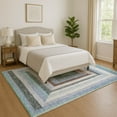 thumbnail image 1 of Addison Rugs Mayfield Premium Machine Washable Transitional Geometric Denim Rectangle Rug, 9' x 12', 1 of 7