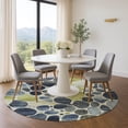 thumbnail image 1 of Addison Rugs Mayfield Premium Machine Washable Transitional Geometric Denim Round Rug, 8' x 8', 1 of 6