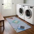 thumbnail image 1 of Addison Rugs Mayfield Premium Machine Washable Transitional Geometric Denim Runner Rug, 2'3" x 7'6", 1 of 6