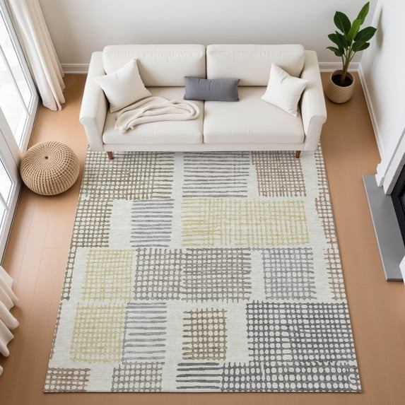Addison Rugs Mayfield Premium Machine Washable Transitional Geometric Dune Rectangle Rug, 8' x 10'