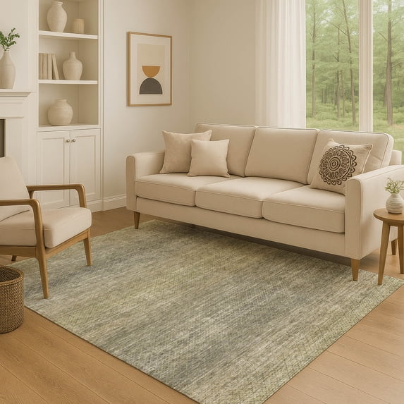 Addison Rugs Mayfield Premium Machine Washable Transitional Geometric Fern Rectangle Rug, 5' x 7'6"
