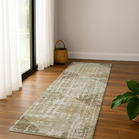 Addison Rugs Mayfield Premium Machine Washable Transitional Geometric Fern Runner Rug, 2'3" X 7'6" Machine Washable Transitional Geometric Fern Oversized Sherpa Throw Blanket