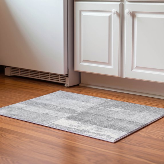 Addison Rugs Mayfield Premium Machine Washable Transitional Geometric Gray Rectangle Rug, 1'8" x 2'6"
