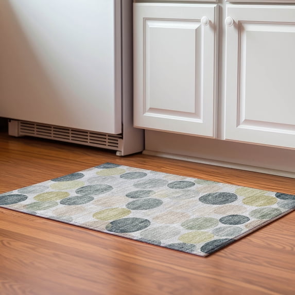 Addison Rugs Mayfield Premium Machine Washable Transitional Geometric Gray Rectangle Rug, 1'8" x 2'6"