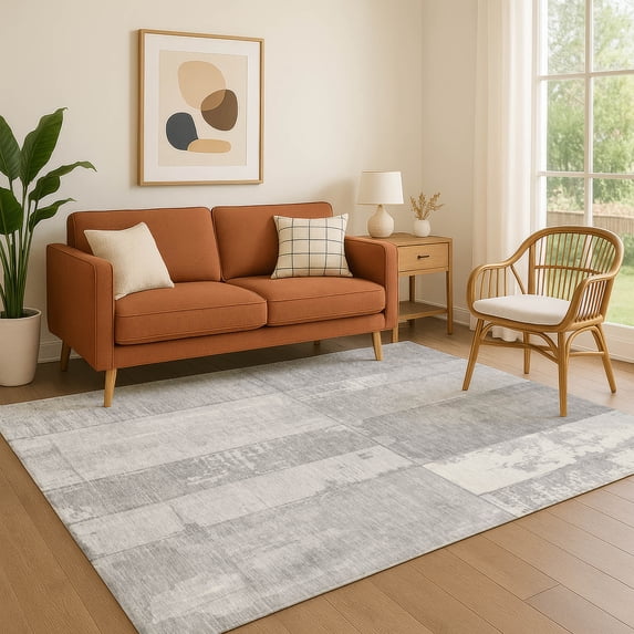 Addison Rugs Mayfield Premium Machine Washable Transitional Geometric Gray Rectangle Rug, 2'6" x 3'10"