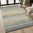 thumbnail image 1 of Addison Rugs Mayfield Premium Machine Washable Transitional Geometric Gray Rectangle Rug, 9' X 12' Machine Washable Transitional Geometric Gray Oversized Sherpa Throw Blanket, 1 of 6