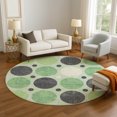 thumbnail image 1 of Addison Rugs Mayfield Premium Machine Washable Transitional Geometric Green Round Rug, 8' x 8', 1 of 6