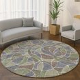 thumbnail image 1 of Addison Rugs Mayfield Premium Machine Washable Transitional Geometric Green Round Rug, 8' x 8', 1 of 6