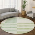 thumbnail image 1 of Addison Rugs Mayfield Premium Machine Washable Transitional Geometric Green Round Rug, 8' x 8', 1 of 6