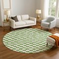 thumbnail image 1 of Addison Rugs Mayfield Premium Machine Washable Transitional Geometric Green Round Rug, 8' x 8', 1 of 6