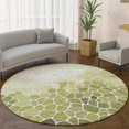 thumbnail image 1 of Addison Rugs Mayfield Premium Machine Washable Transitional Geometric Green Round Rug, 8' x 8', 1 of 6