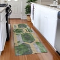 thumbnail image 1 of Addison Rugs Mayfield Premium Machine Washable Transitional Geometric Green Runner Rug, 2'3" X 7'6" Machine Washable Transitional Geometric Green Oversized Sherpa Throw Blanket, 1 of 6