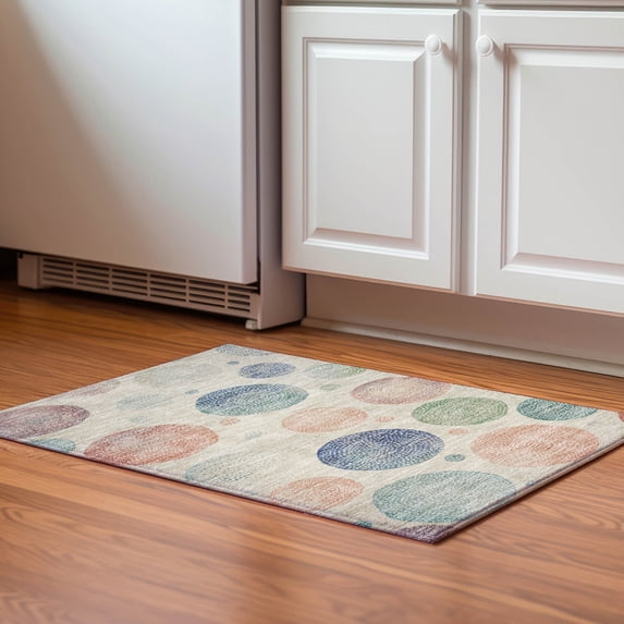 Addison Rugs Mayfield Premium Machine Washable Transitional Geometric Ivory Rectangle Rug, 1'8" x 2'6"