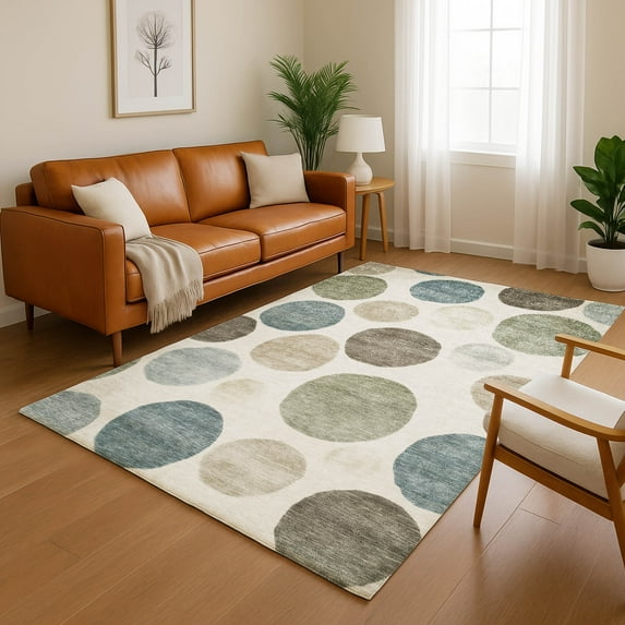 Addison Rugs Mayfield Premium Machine Washable Transitional Geometric Ivory Rectangle Rug, 10' x 14'