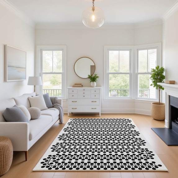 Addison Rugs Mayfield Premium Machine Washable Transitional Geometric Ivory Rectangle Rug, 3' x 5'