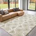 thumbnail image 1 of Addison Rugs Mayfield Premium Machine Washable Transitional Geometric Ivory Rectangle Rug, 3' x 5', 1 of 9