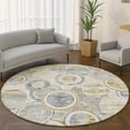 thumbnail image 1 of Addison Rugs Mayfield Premium Machine Washable Transitional Geometric Ivory Round Rug, 8' x 8', 1 of 6