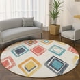 thumbnail image 1 of Addison Rugs Mayfield Premium Machine Washable Transitional Geometric Ivory Round Rug, 8' x 8', 1 of 6