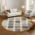 thumbnail image 1 of Addison Rugs Mayfield Premium Machine Washable Transitional Geometric Ivory Round Rug, 8' x 8', 1 of 6