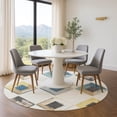 thumbnail image 1 of Addison Rugs Mayfield Premium Machine Washable Transitional Geometric Ivory Round Rug, 8' x 8', 1 of 6