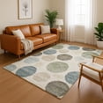 thumbnail image 1 of Addison Rugs Mayfield Premium Machine Washable Transitional Geometric Khaki Rectangle Rug, 3' X 5' Machine Washable Transitional Geometric Khaki Oversized Sherpa Throw Blanket, 1 of 6