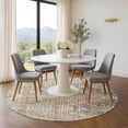 thumbnail image 1 of Addison Rugs Mayfield Premium Machine Washable Transitional Geometric Khaki Round Rug, 8' x 8', 1 of 6