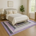 thumbnail image 1 of Addison Rugs Mayfield Premium Machine Washable Transitional Geometric Lavender Rectangle Rug, 2'6" x 3'10", 1 of 7