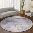 thumbnail image 1 of Addison Rugs Mayfield Premium Machine Washable Transitional Geometric Lavender Round Rug, 8' x 8', 1 of 6