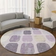 thumbnail image 1 of Addison Rugs Mayfield Premium Machine Washable Transitional Geometric Lavender Round Rug, 8' x 8', 1 of 6