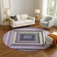thumbnail image 1 of Addison Rugs Mayfield Premium Machine Washable Transitional Geometric Lavender Round Rug, 8' x 8', 1 of 6