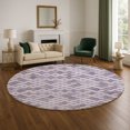 thumbnail image 1 of Addison Rugs Mayfield Premium Machine Washable Transitional Geometric Lavender Round Rug, 8' x 8', 1 of 6