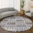 thumbnail image 1 of Addison Rugs Mayfield Premium Machine Washable Transitional Geometric Lavender Round Rug, 8' x 8', 1 of 6