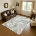 thumbnail image 1 of Addison Rugs Mayfield Premium Machine Washable Transitional Geometric Lilac Rectangle Rug, 5' X 7'6" Machine Washable Transitional Geometric Lilac Oversized Sherpa Throw Blanket, 1 of 7