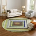 thumbnail image 1 of Addison Rugs Mayfield Premium Machine Washable Transitional Geometric Lime Round Rug, 8' x 8', 1 of 6
