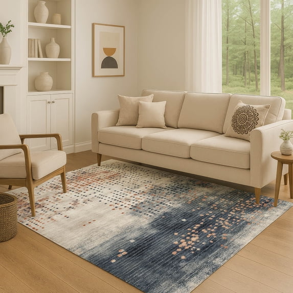 Addison Rugs Mayfield Premium Machine Washable Transitional Geometric Linen Rectangle Rug, 2'6" x 3'10"