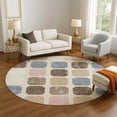 thumbnail image 1 of Addison Rugs Mayfield Premium Machine Washable Transitional Geometric Linen Round Rug, 8' x 8', 1 of 6