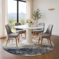 thumbnail image 1 of Addison Rugs Mayfield Premium Machine Washable Transitional Geometric Linen Round Rug, 8' x 8', 1 of 6