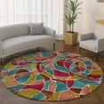 thumbnail image 1 of Addison Rugs Mayfield Premium Machine Washable Transitional Geometric Merlot Round Rug, 8' x 8', 1 of 6
