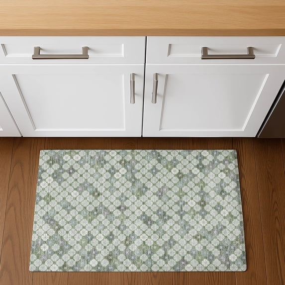 Addison Rugs Mayfield Premium Machine Washable Transitional Geometric Mint Rectangle Rug, 1'8" x 2'6"