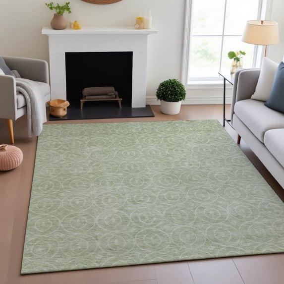 Addison Rugs Mayfield Premium Machine Washable Transitional Geometric Mint Rectangle Rug, 10' x 14'