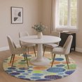 thumbnail image 1 of Addison Rugs Mayfield Premium Machine Washable Transitional Geometric Navy Round Rug, 8' x 8', 1 of 6