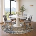 thumbnail image 1 of Addison Rugs Mayfield Premium Machine Washable Transitional Geometric Navy Round Rug, 8' x 8', 1 of 6