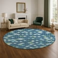 thumbnail image 1 of Addison Rugs Mayfield Premium Machine Washable Transitional Geometric Navy Round Rug, 8' x 8', 1 of 6