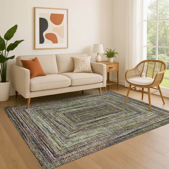 Addison Rugs Mayfield Premium Machine Washable Transitional Geometric Olive Rectangle Rug, 2'6" x 3'10"