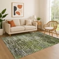 thumbnail image 1 of Addison Rugs Mayfield Premium Machine Washable Transitional Geometric Olive Rectangle Rug, 3' x 5', 1 of 7