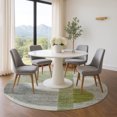 thumbnail image 1 of Addison Rugs Mayfield Premium Machine Washable Transitional Geometric Olive Round Rug, 8' x 8', 1 of 6
