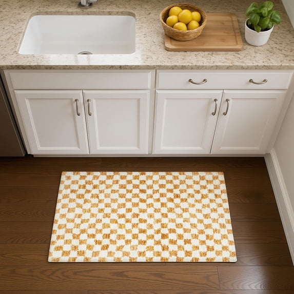 Addison Rugs Mayfield Premium Machine Washable Transitional Geometric Orange Rectangle Rug, 1'8" x 2'6"